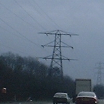 M1, UK: Pylon with broad arms on the route between London and St Albans [Picture by Flash Wilson]