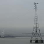 UK: A view of the Severn Bridge from the campsite in Aust. [Picture by Dave Cotton]