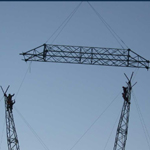 Canada: Building 500kV towers with a helicopter - north of Vancouver, BC [Picture by Ian Kozicky]