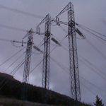 Canada: Guyed galvanized steel triple mast tower (500kV) near BC/AB border [Picture by Ian Kozicky]