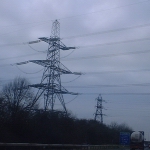 M1, UK: Pylon on the route between London and Birmingham [Picture by Flash Wilson]