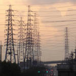 Japan: Procession of towers along street in Tamade [Picture by Graeme MacDonald]