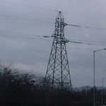 Silk Mills, Taunton, UK: Three cables are supported on alternate sides [Picture by Flash Wilson]