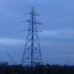 Silk Mills, Taunton, UK: Three cables supported on one side, with longer arms the other side for balance [Picture by Flash Wilson]