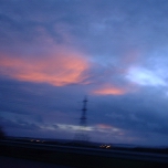 M5, UK: Pylon under a red sunset [Picture by Flash Wilson]