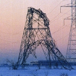 A pylon damaged in the Canadian ice storms of 1998. [Picture by A. Makarow]