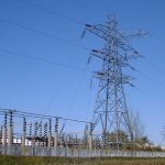 Birmingham NEC: Small pylon in substation, in carpark E3. [icture by Flash Wilson]