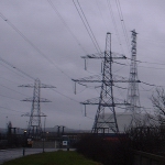 Purfleet, UK: Pylons near the Queen Elizabeth II Bridge [Picture by Flash Wilson]