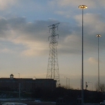 Thurrock, UK: Pylon by the tollbooths at the Queen Elizabeth II Thames crossing [Picture by Flash Wilson]