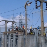 Barr, Somerset, UK: Pylons in and around the large substation. [Picture by Flash Wilson]