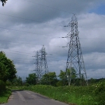 Barr, Somerset, UK: Pylons in and around the large substation. [Picture by Flash Wilson]