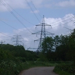 Barr, Somerset, UK: Pylons in and around the large substation. [Picture by Flash Wilson]